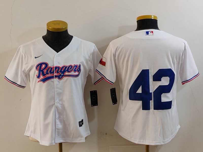 Women's Texas Rangers #42 Jackie Robinson White Cool Base Stitched Baseball Jersey,We sell and wholesale Women's Texas Rangers #42 Jackie Robinson White Cool Base Stitched Baseball Jersey on line form chian!
